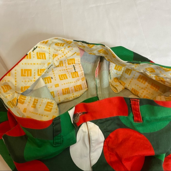 Loudmouth Golf Christmas Shorts Men's Size 34 Great Condition Red White Green - Picture 4 of 8